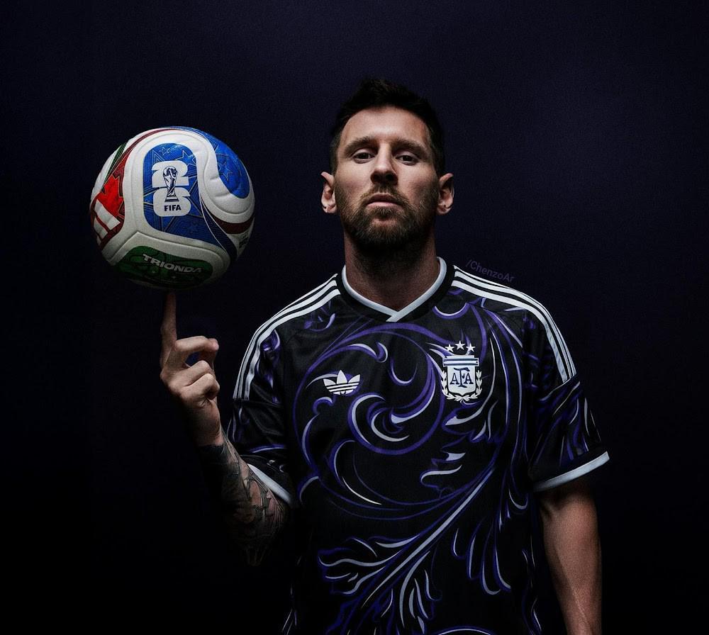 开云下载-阿根廷世界杯客场球衣曝光：黑色主色调，灵感源自阿根廷国花